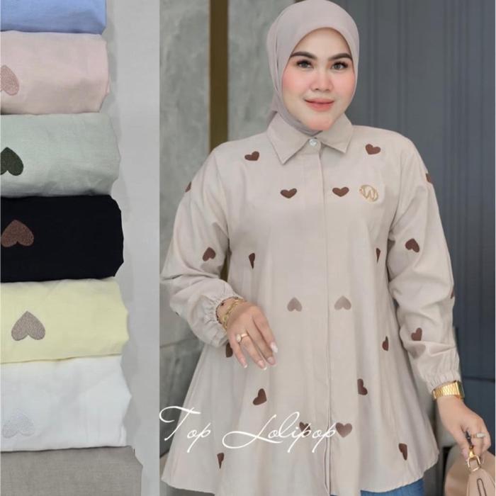 Winody  Kemeja winody top lolipop - atasan winody top lolipop - top lolipop atasan winody