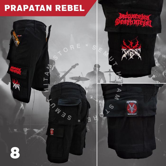 Prapatan Rebel Celana Pendek Cargo Kempol Pendek Alpin PDL Punk Metal Prapatan Rebel PRBL IDDM SLAYE