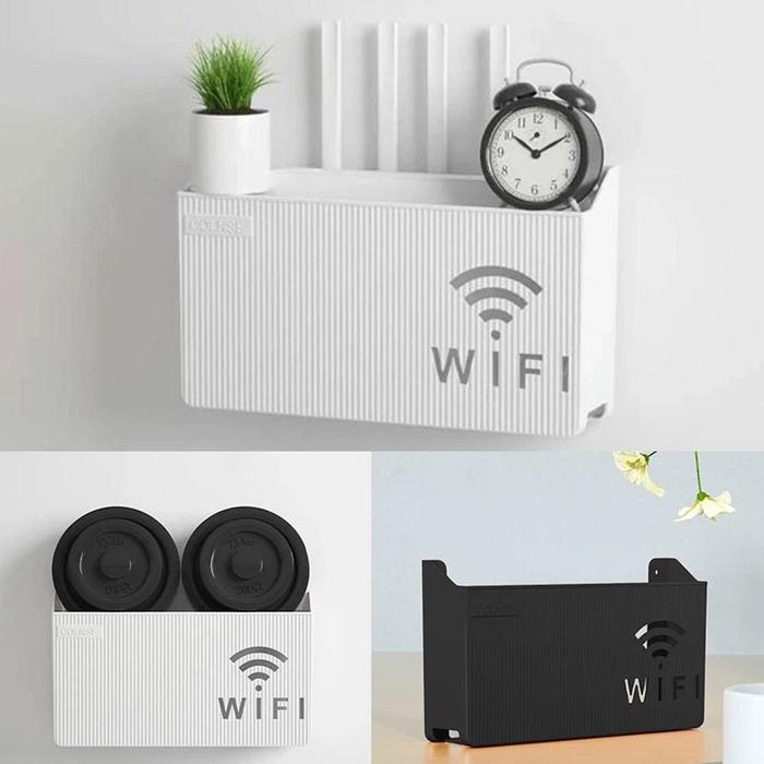Wireless Wifi Router Rak Kotak Penyimpanan Hiasan Dinding ABS Plastik Organizer Box Kabel Power Brac