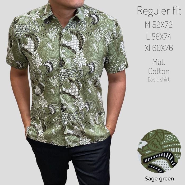 【NEW】 LAFINO BATIK (A18-25) KEMEJA BATIK MODERN PRIA DEWASA ATASAN BATIK REGULER PRIA KATUN PREMIUM 
