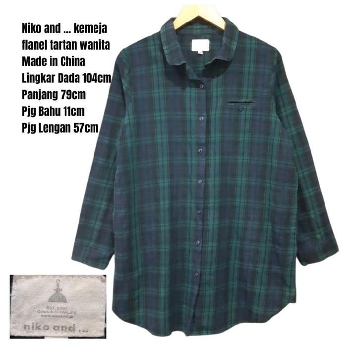 Niko and ... kemeja flanel tartan wanita