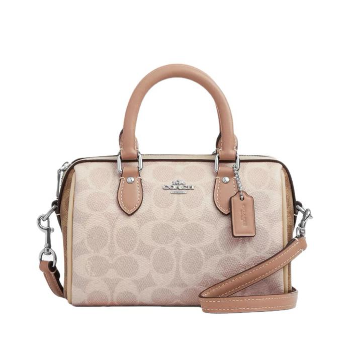 MINI ROWAN CROSSBODY BAG COACH CANVAS SAND/TAUPE ORIGINAL AUTHENTIC