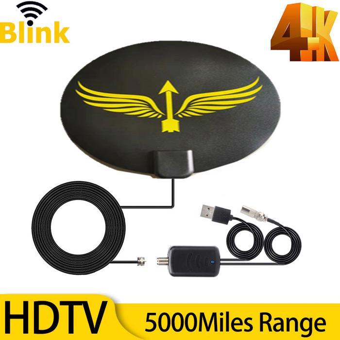 Indoor HDTV Dish Antenna 5000Miles Long Range Amplifier UHF VHF