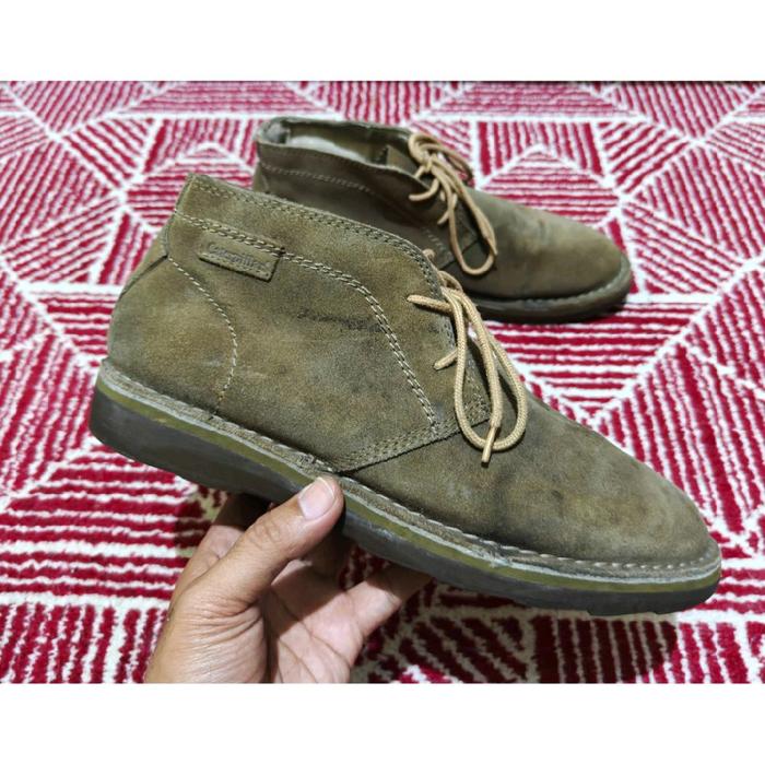 Sepatu Mid Chukka Boots Caterpillar Suede Leather Kulit Brown not Vintage Dr Martens Rugged Red Wing