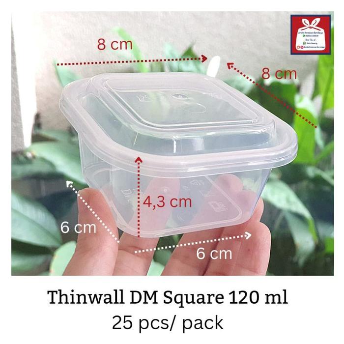 Safitiri Thinwall Square Mini 150Ml - 120Ml / Cup Puding Square. Isi 25Pcs