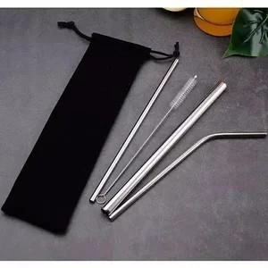 Reusable Stainless Straw Set 5PCS / Sedotan Stainless Steel Set / Sedotan Sikat Sedotan imz