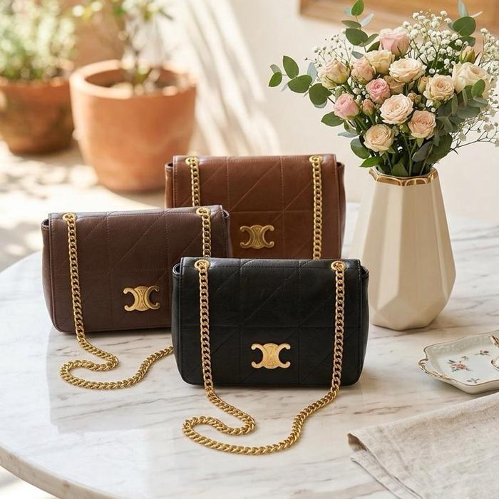 QONA tas selempang wanita rantai premium