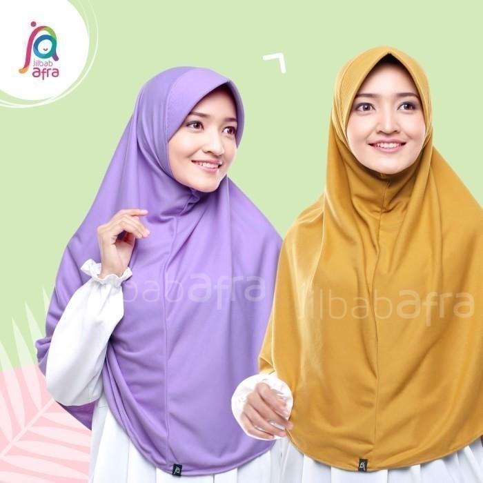 Jilbab Afra Beria Hijab Instan Pet Antem Jumbo Kaos Adem Merah Cabe