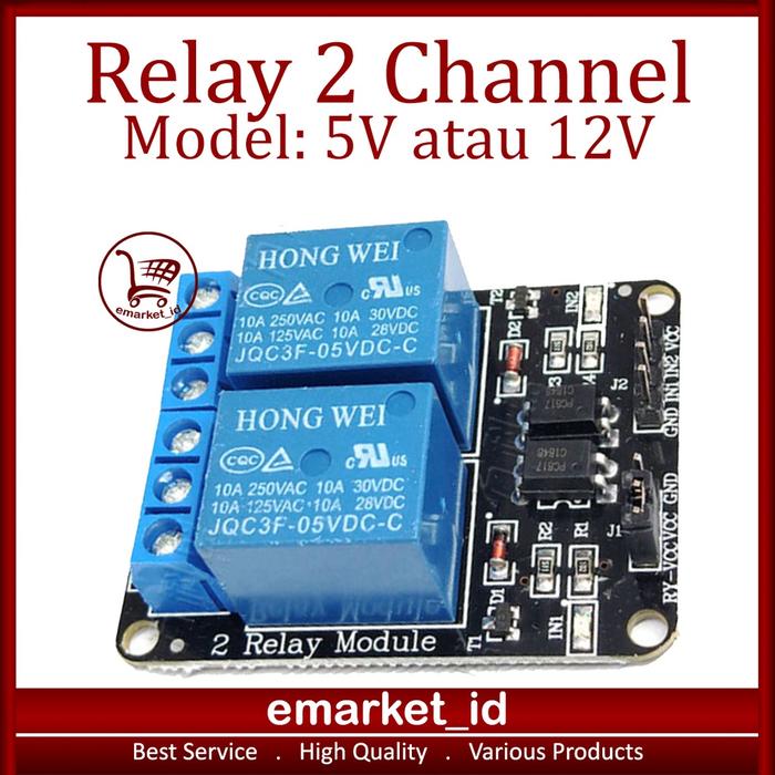 Relay 2 Channel 5V 12V / Module Arduino Optocupler Modul Expansion Board