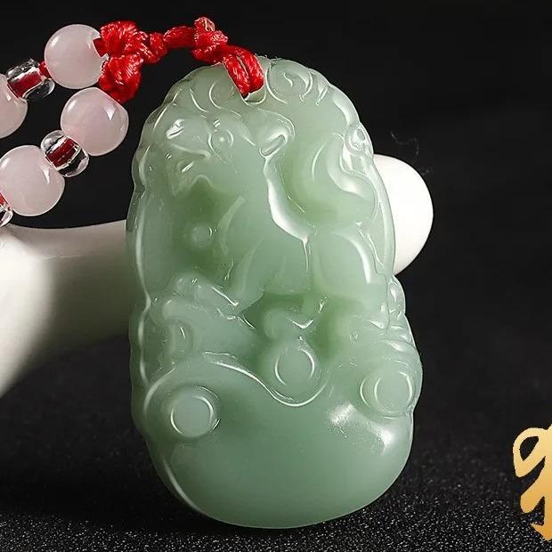 Kalung Giok Shio / Kalung Tali Merah Liontin Zodiak Cina Tahun Lahir Pria Wanita / Small 12 Zodiac C
