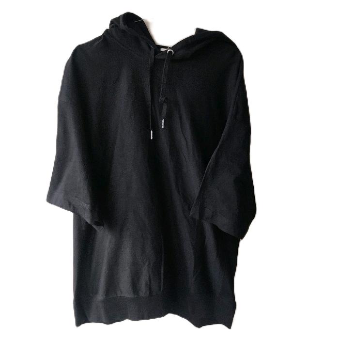 Hoodie Shirt Gu Black Original Sweater Wanita Pria Unisex Basic Casual Distro Hitam Zipper Oversize 