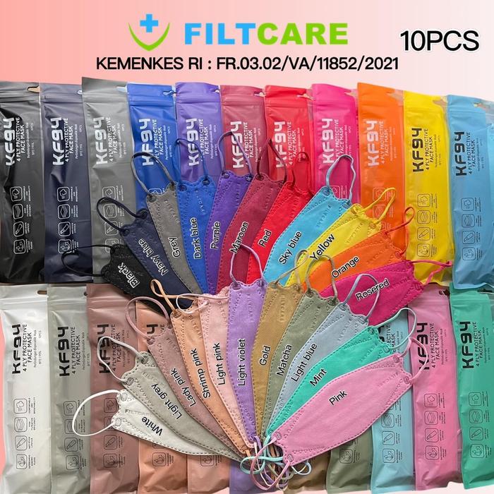 Masker KF94 Black - Masker korea 4Ply Earloop Hitam KF 94