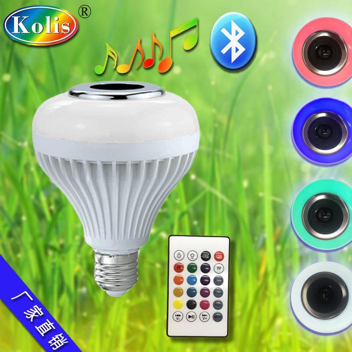 E27 RGB Lampu Bluetooth Lampu Musik Berubah Warna-warni Bohlam Lampu