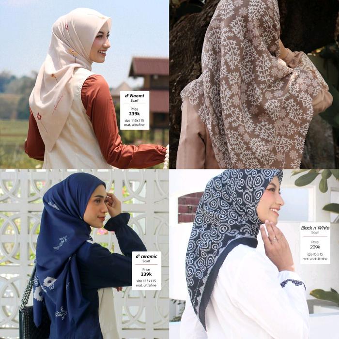 Jilbab Motif Cantik Segi Empat by Dannis Collection