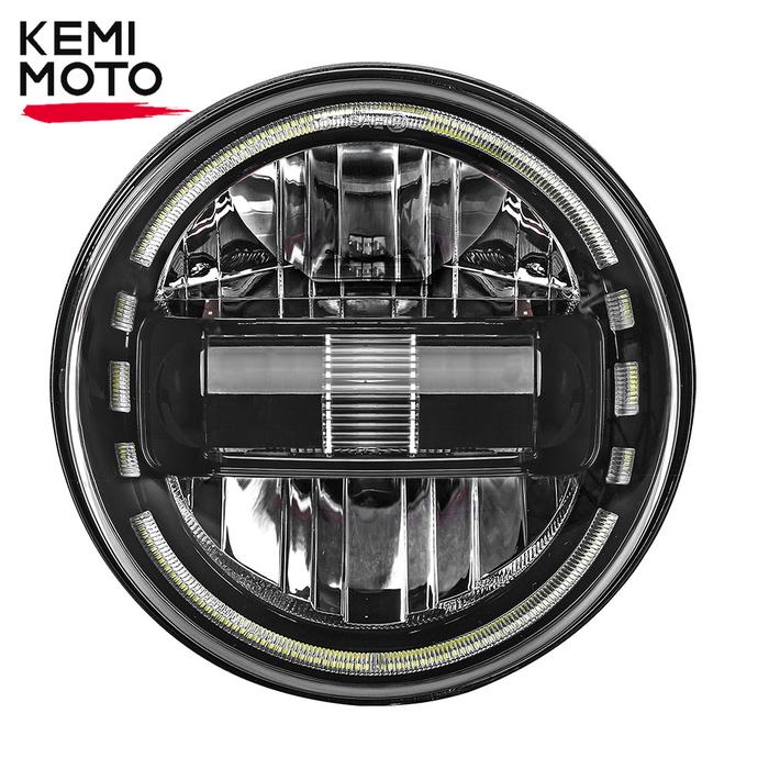 KEMiMOTO lampu depan sepeda motor LED, 7 inci IP67 lampu LED sepeda