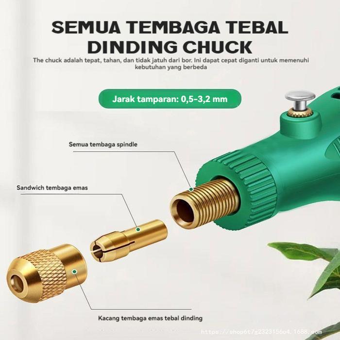 Bor Mini 12V Dc 15000 Rpm Mini Drill Electric Engraver Grinder Gerinda Electrik Listrik / Alat Ukir