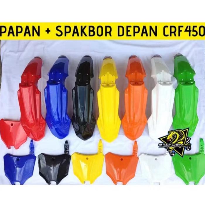 spakbor depan crf450 2021 dan papan nomer crf450 2021 set 2 item crf450 2021 slebor depan crf450 202