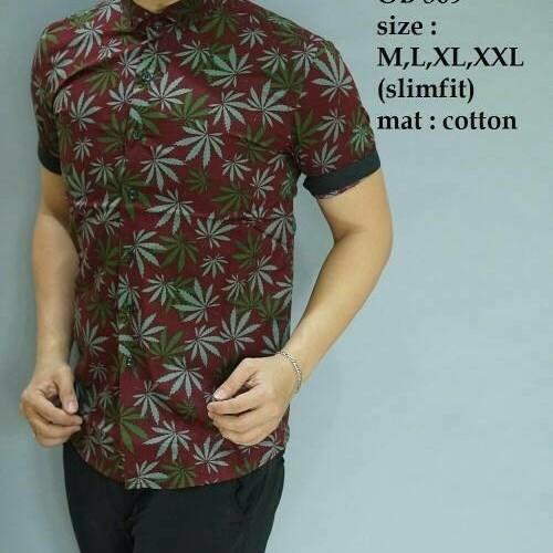Promo Kemeja Batik Slimfit OB159 (baju koko jas dasi jaket kaos celana) COD