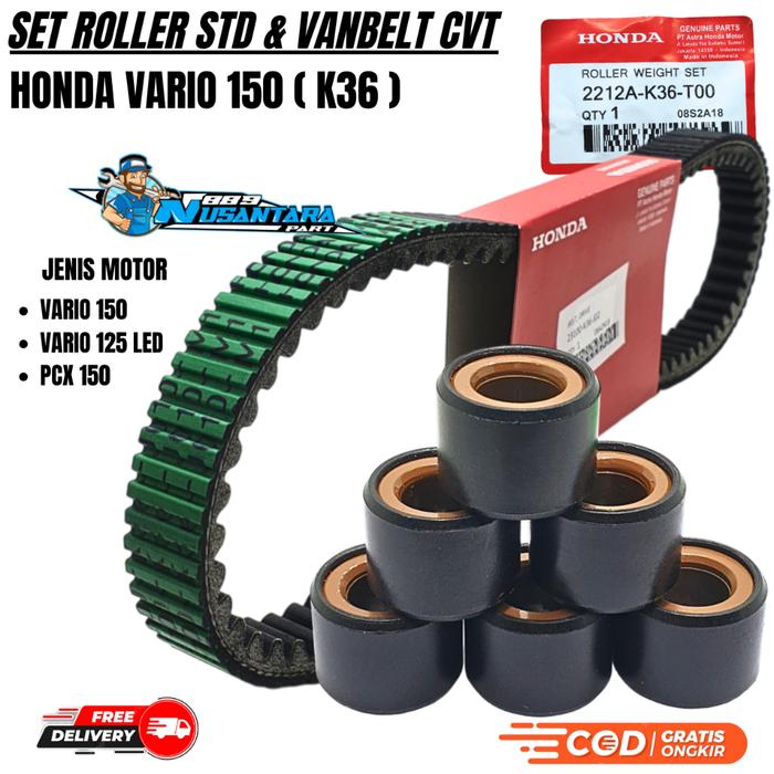 VANBELT VARIO 150 LED K36 + ROLLER SET VARIO 125 LED / PCX 150 / VANBELT ASSY VARIO 150 K36