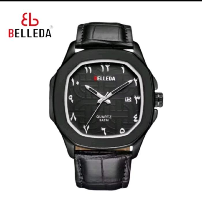 JAM TANGAN PRIA WANITA BELLEDA ORIGINAL 9484-2 KULIT KACA SAPPIER ANTI GORES