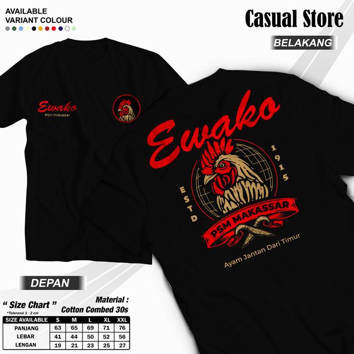 Kaos PSM Makassar Edisi Blackroos NW / Baju PSM Makassar / Bukan Jersey PSM