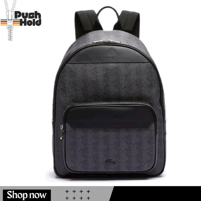 Lacoste Men’s Backpack The Blend Monogram Tas Ransel Pria Original - Black