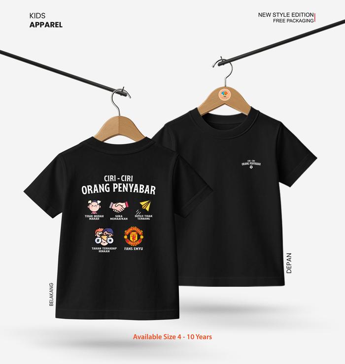 Kaos anak kata kata depan belakang motif CIRI CIRI ORANG PENYABAR