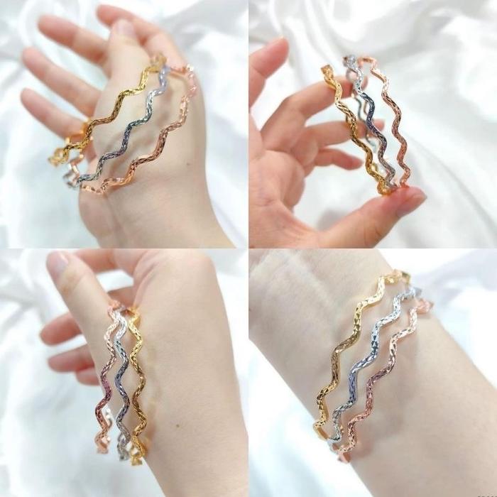 ( 3set ) Gelang Gelombang Tiga Warna