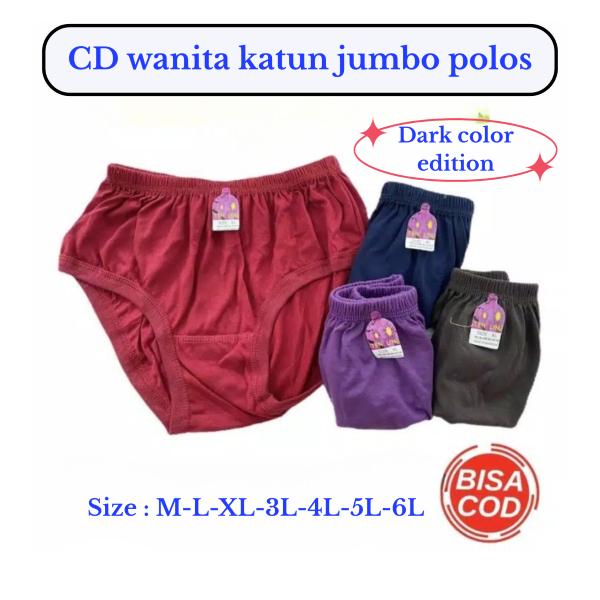 Cd celana dalam wanita perempuan cewek dewasa bahan katun lembut lusinan 6 pcs murah promo Celana da
