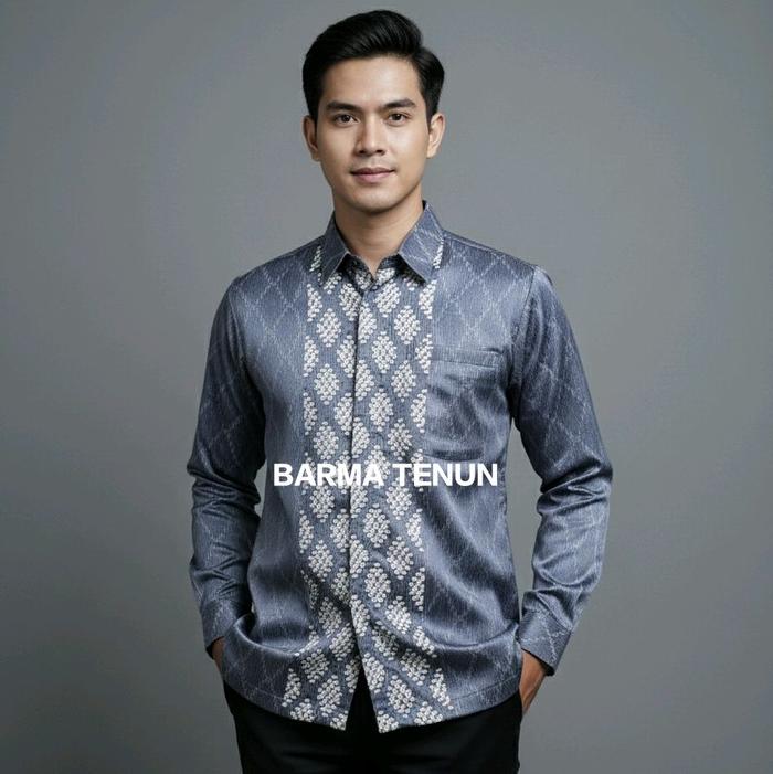 BARMA || KEMEJA TENUN SONGKET VARIASI BULU PREMIUM || KEMEJA COUPLE LAMARAN KONDANGAN WISUDA PRIA DE