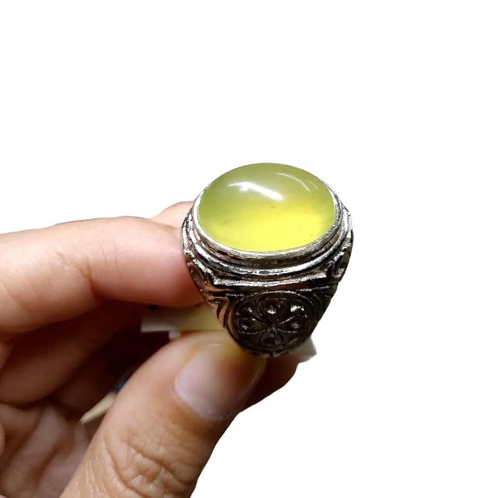batu akik cincin natural serpentin aceh pucuk pisang