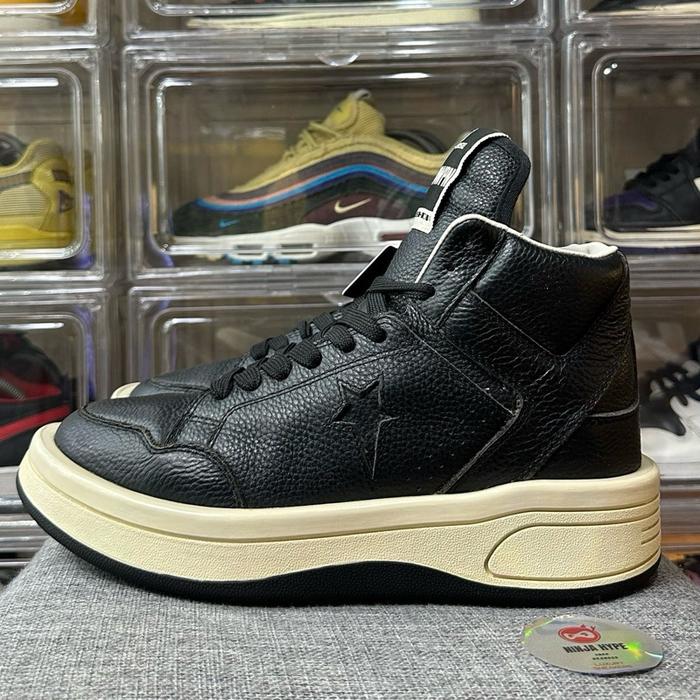 RICK OWENS X CONVERSE TURBOWPN MID BLACK CLOUD CREAM , RICK OWENS X CONVERSE , SNEAKERS , SHOES , SE