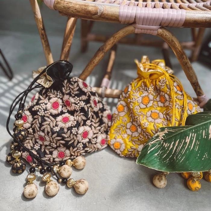 Tas Potli Bag Wanita Premium India Handmade Berbagai Warna dan Motif - Manik