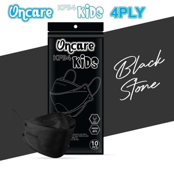 Masker Kf94 Anak Oncare Premium Kids 4Ply Polos Hitam Putih