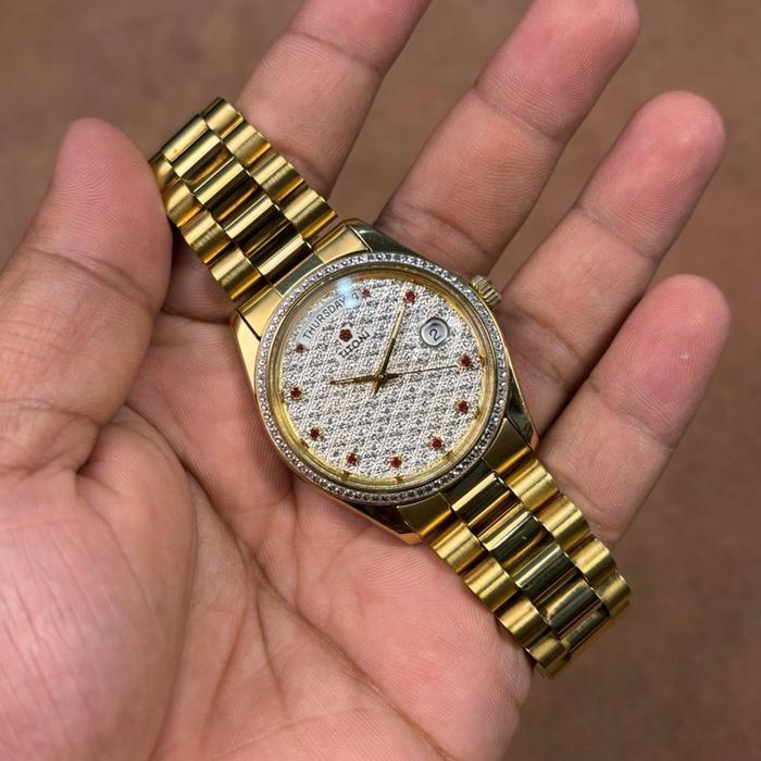 JAM TANGAN PRIA TITONI AUTOMATIC PRESIDENT 737DBSC SWISS MADE LENGKAP KOTAK ORIGINAL