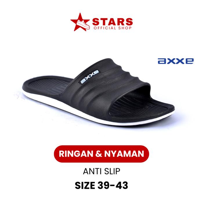 Sandal Jepit Pria Dewasa - Nyaman Dan Stylish - Axxe Inti-23 Hitam Size 39 - 43