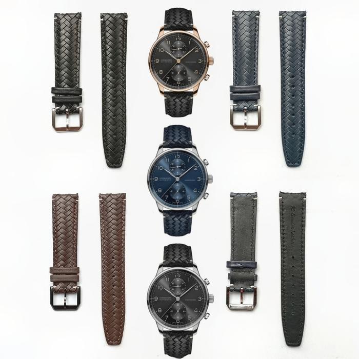 PREMIUM Tali Jam Tangan 20 MM Strap Cowhide Woven Iwc Pilot 9042.20
