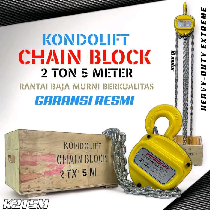 Promo KONDO lift chain block 2ton 5meter katrol kerekan derek takel garansi resmi