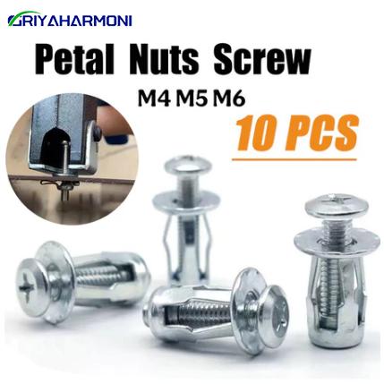 10Pcs Jack Nut - Rivet Plat Metal Mur Baut Drat Sekrup Fisher M4 M5 M6 Skrup