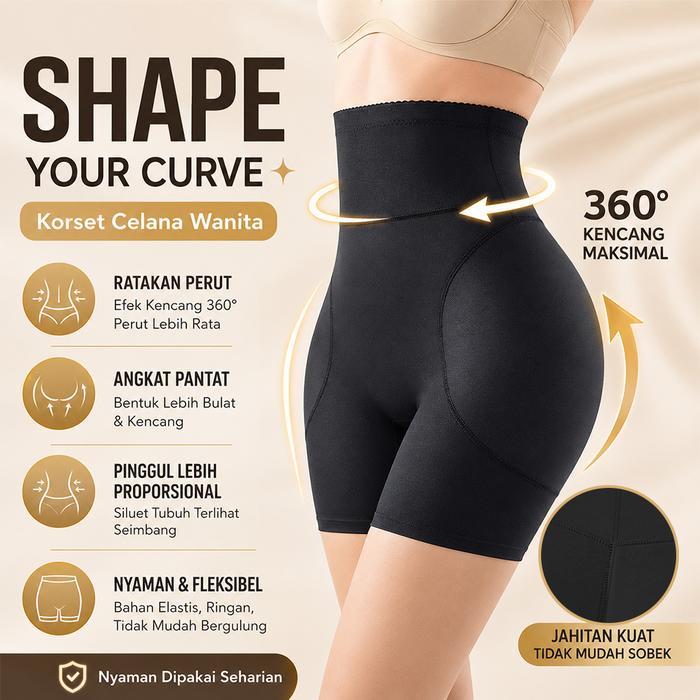 [COD]KORSET CELANA PELANGSING - Shapewear Angkat Bokong Anti Gulung Adem Langsung Ramping S-XXL