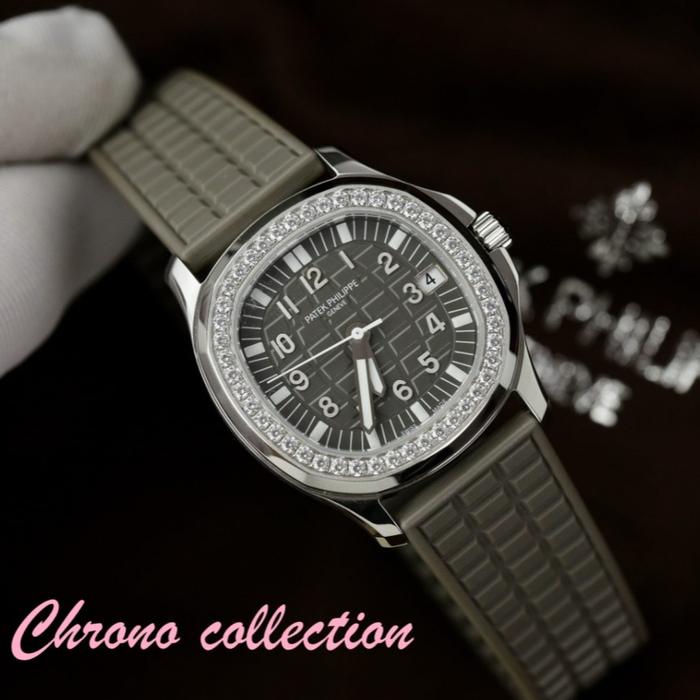 Jam tanganWanitaPatekPhilippe Replica Watch Aquanaut 5067 Gray Dial Rubber Strap 35mm
