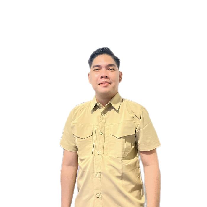 Kemeja Tactical cream polos, Bahan lembut. Pria Katun Coklat Baju Pendek Army