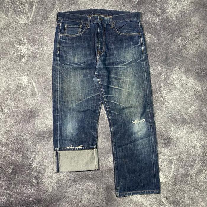 Celana Pants Jeans Uniqlo Selvedge Ripped Second Original