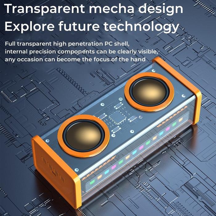 K07 Transparent Mecha Bluetooth Speaker Small Steel Cannon LED