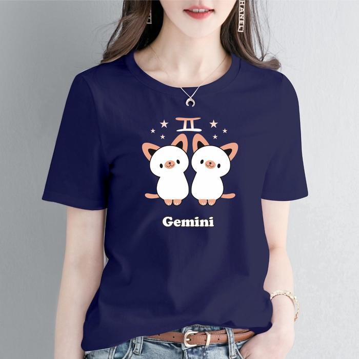 ME501 Kaos distro wanita zodiak B02 bahan asli cotton combed DISKON