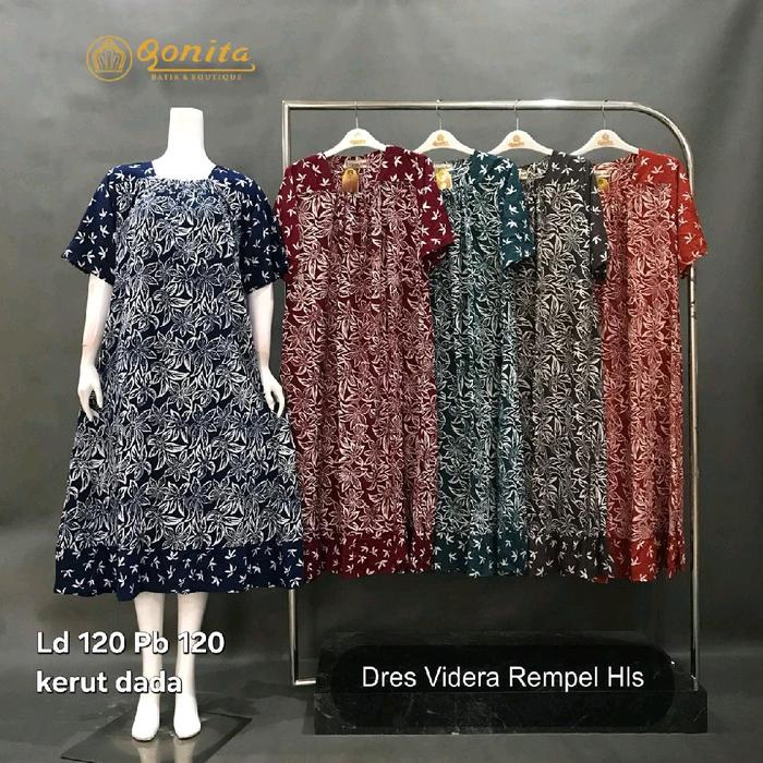 09# DASTER Panjang SEKDRESS Batik QONITA Pekalongan lingkar dada 120 lengan tangan pendek dengan dan