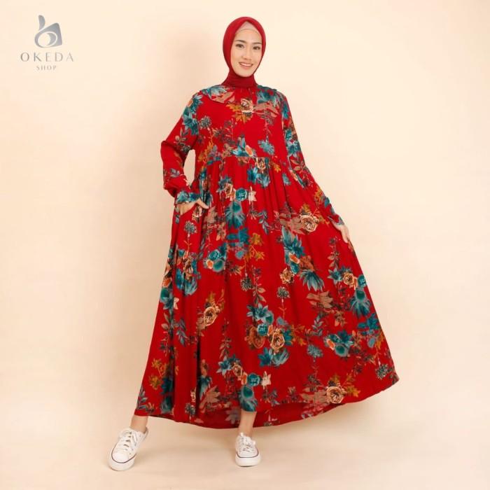 B✔61 OKEDA SHOP DRESS RAYON KOREA (3 WARNA) D➸6E