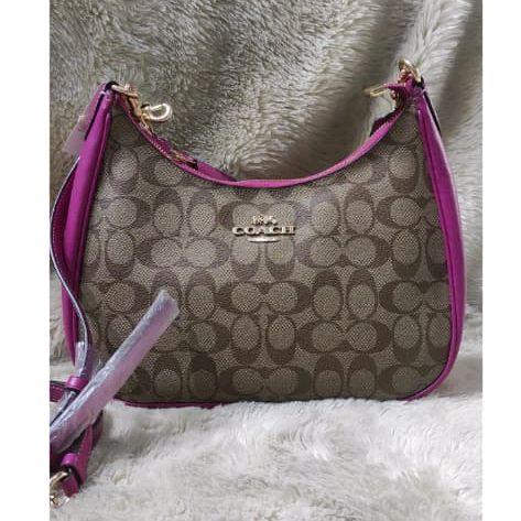 *COACH TERI SIG HOBO KHAKI CERISE*