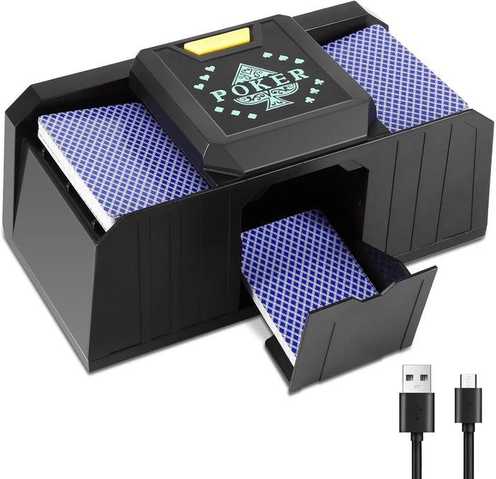 SIL Mesin Kocok Kartu Otomatis 2 Deck Shuffle Machine Bridge UNO Games Sensor Induksi - S-44