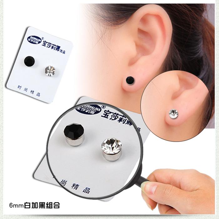 ANTING BERLIAN BERWARNA MAGNET TANPA ANTING TINDIK, MAGNET MAGNET KUAT, ANTING STUD PALSU UNTUK ANAK